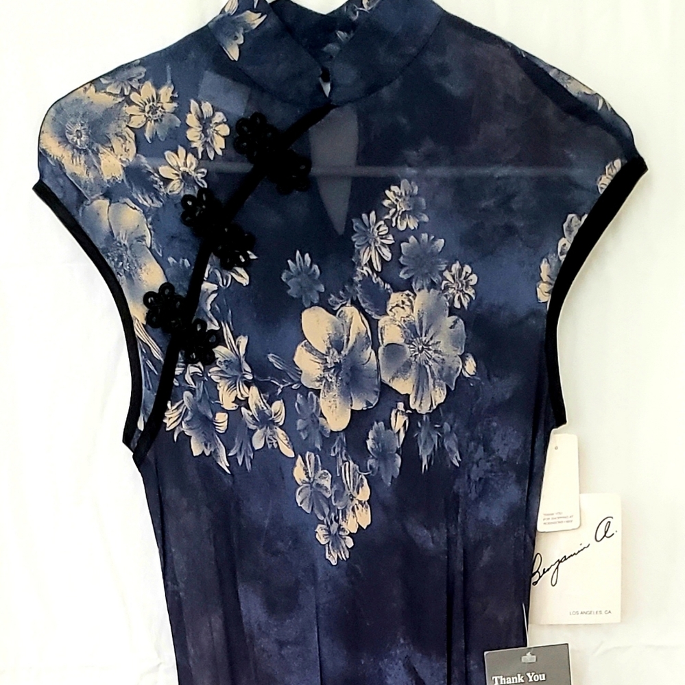 Navy Blue Traditional Chinese Dress Women's